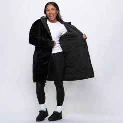 Black/Black Long Puffer Jacket