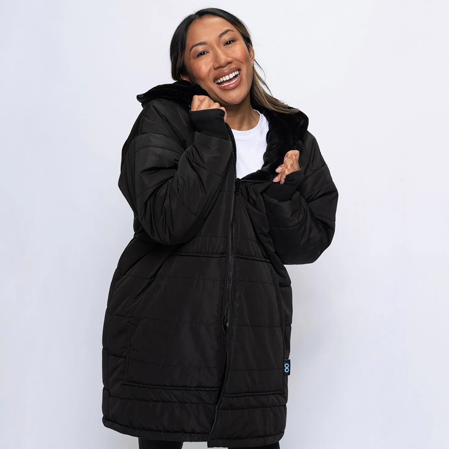 Black/Black Long Puffer Jacket