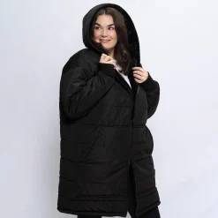 Black/Black Long Puffer Jacket