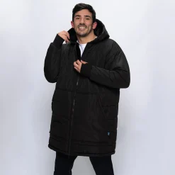 Black/Black Long Puffer Jacket
