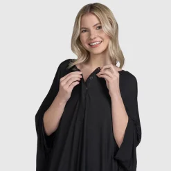 Black Button-Up Sleep Tee Nightie