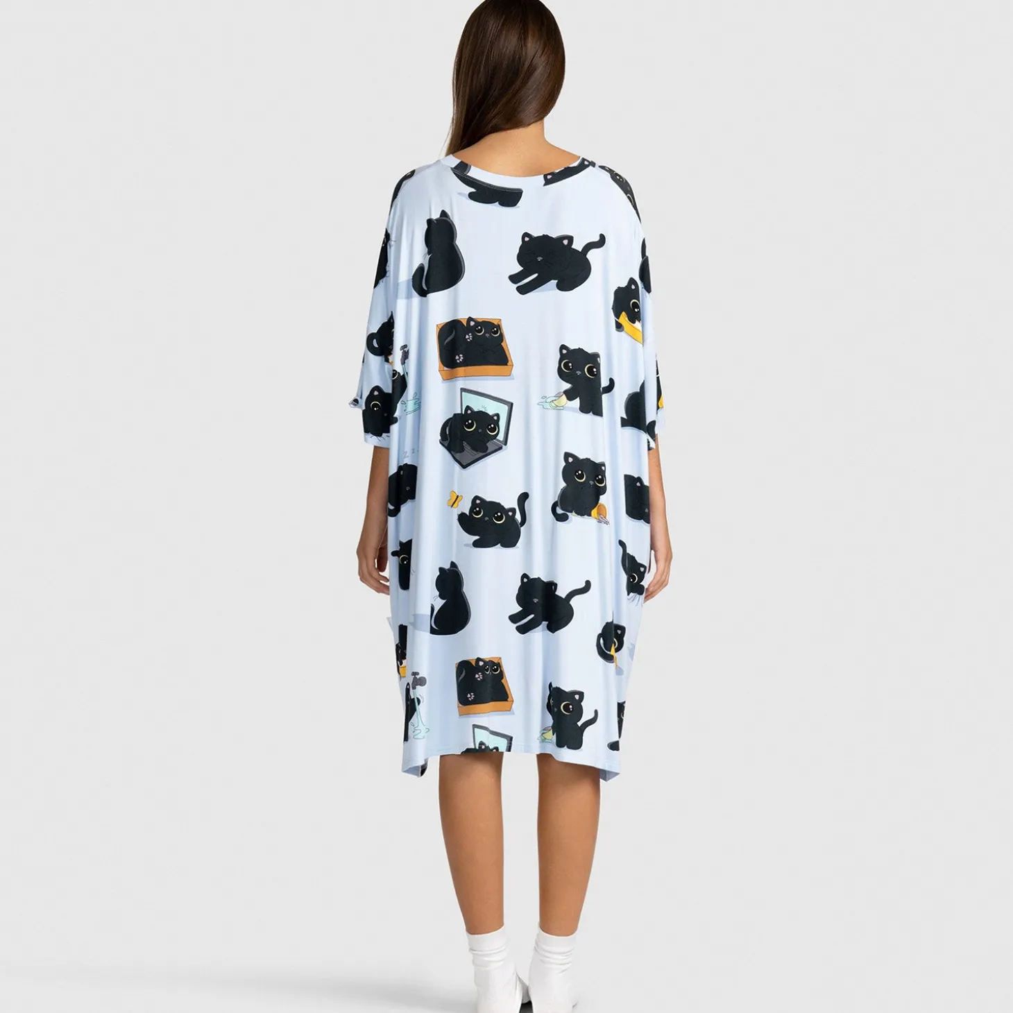 Black Cat Sleep Tee Nightie