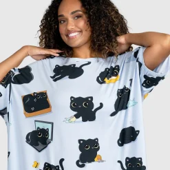 Black Cat Sleep Tee Nightie
