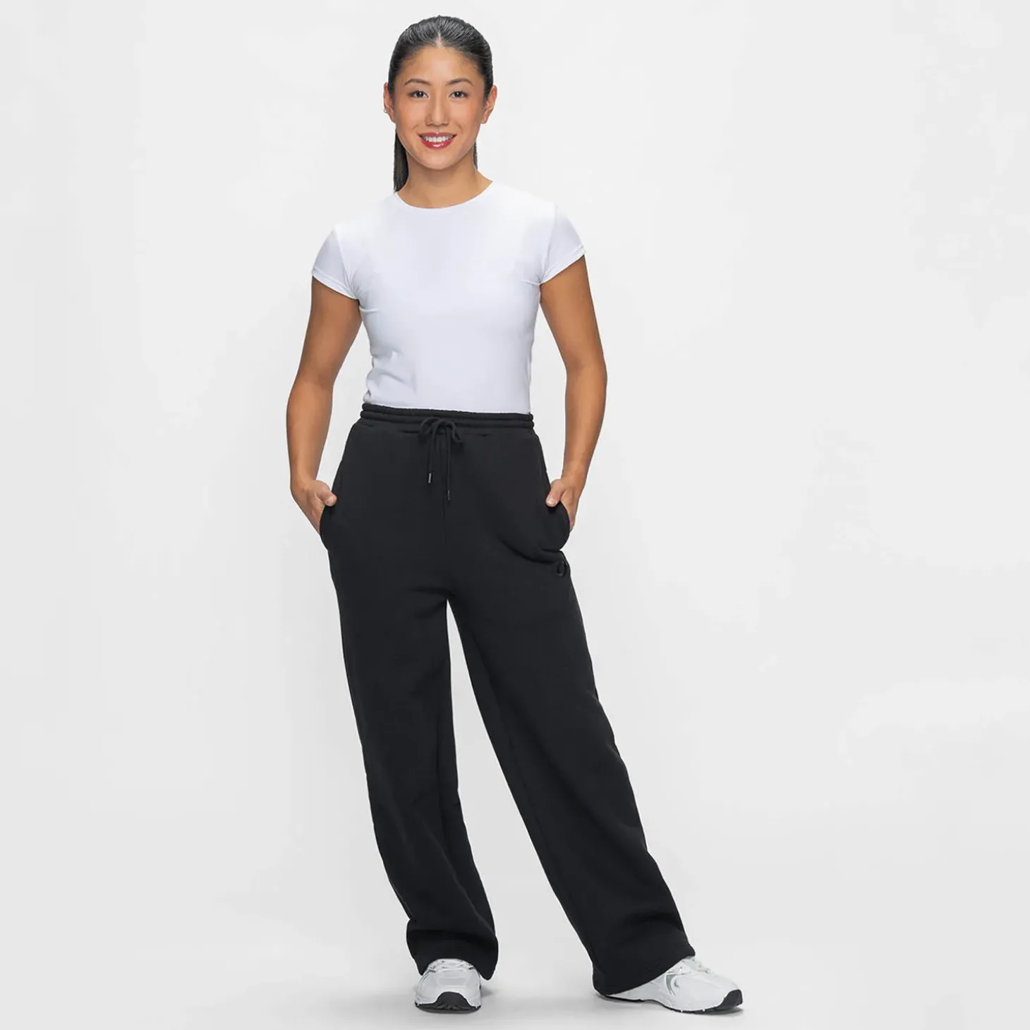 Black Fleece Wide Leg Trackpant