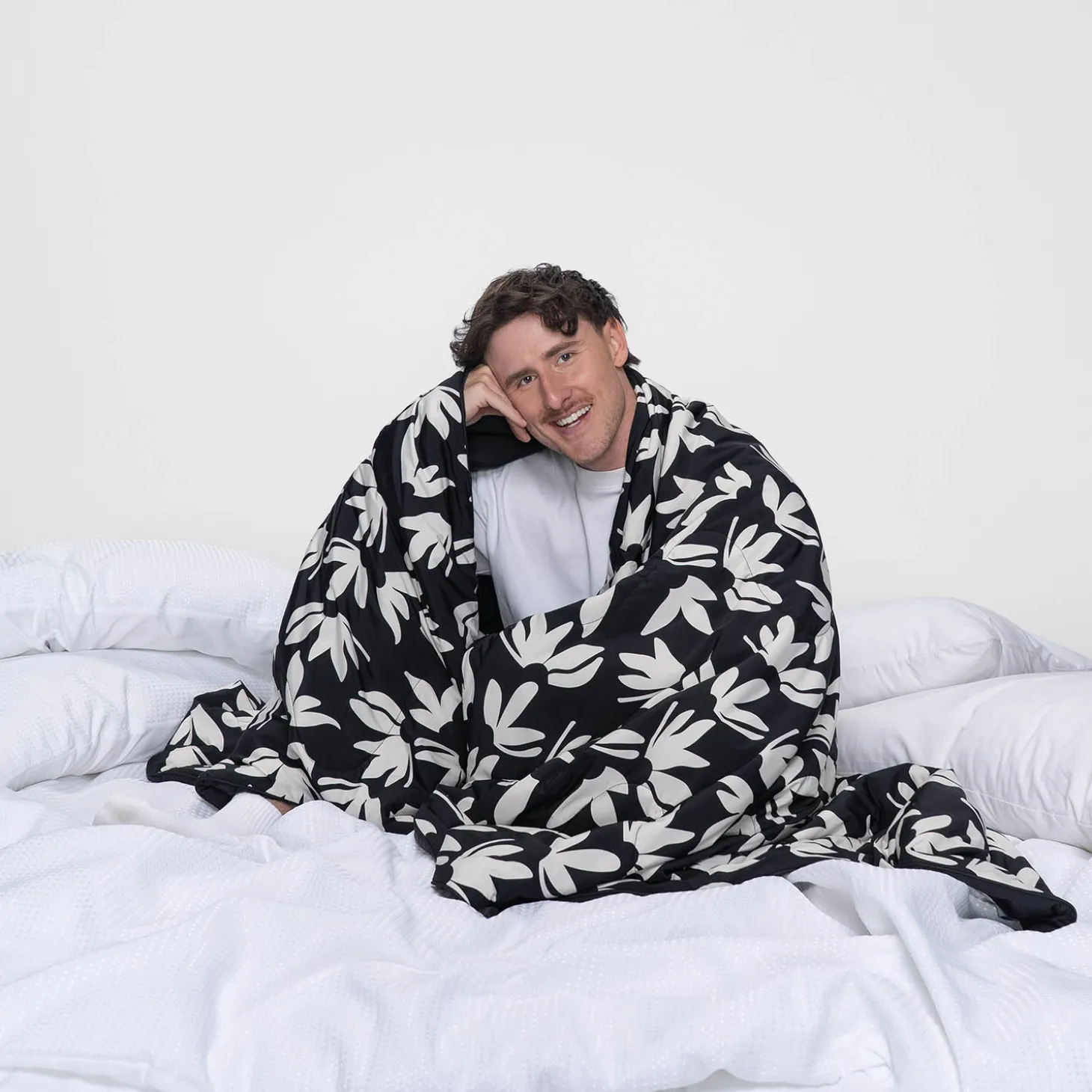 Black Floral Cooling Blanket
