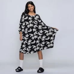 Black Floral Sleep Tee Nightie