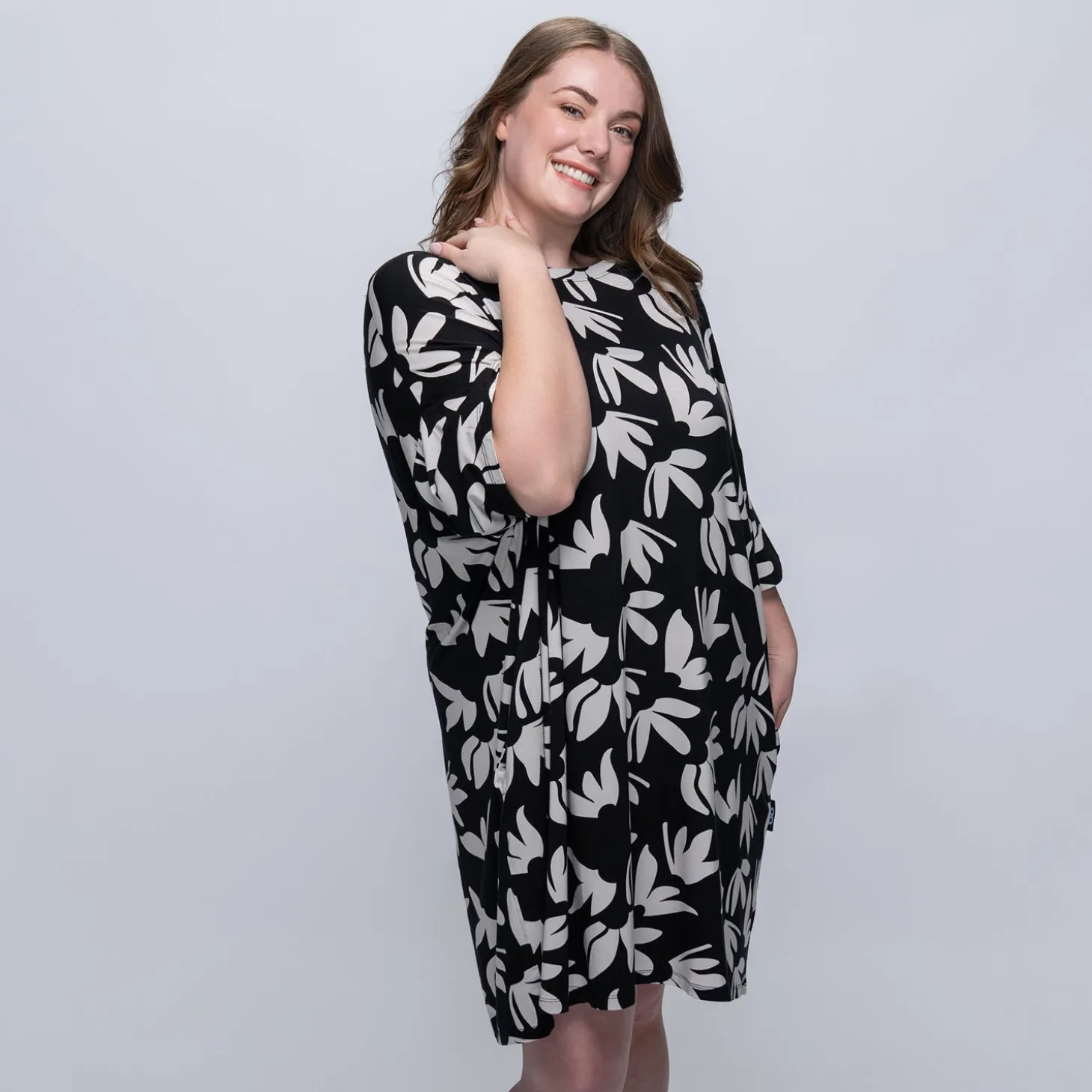 Black Floral Sleep Tee Nightie