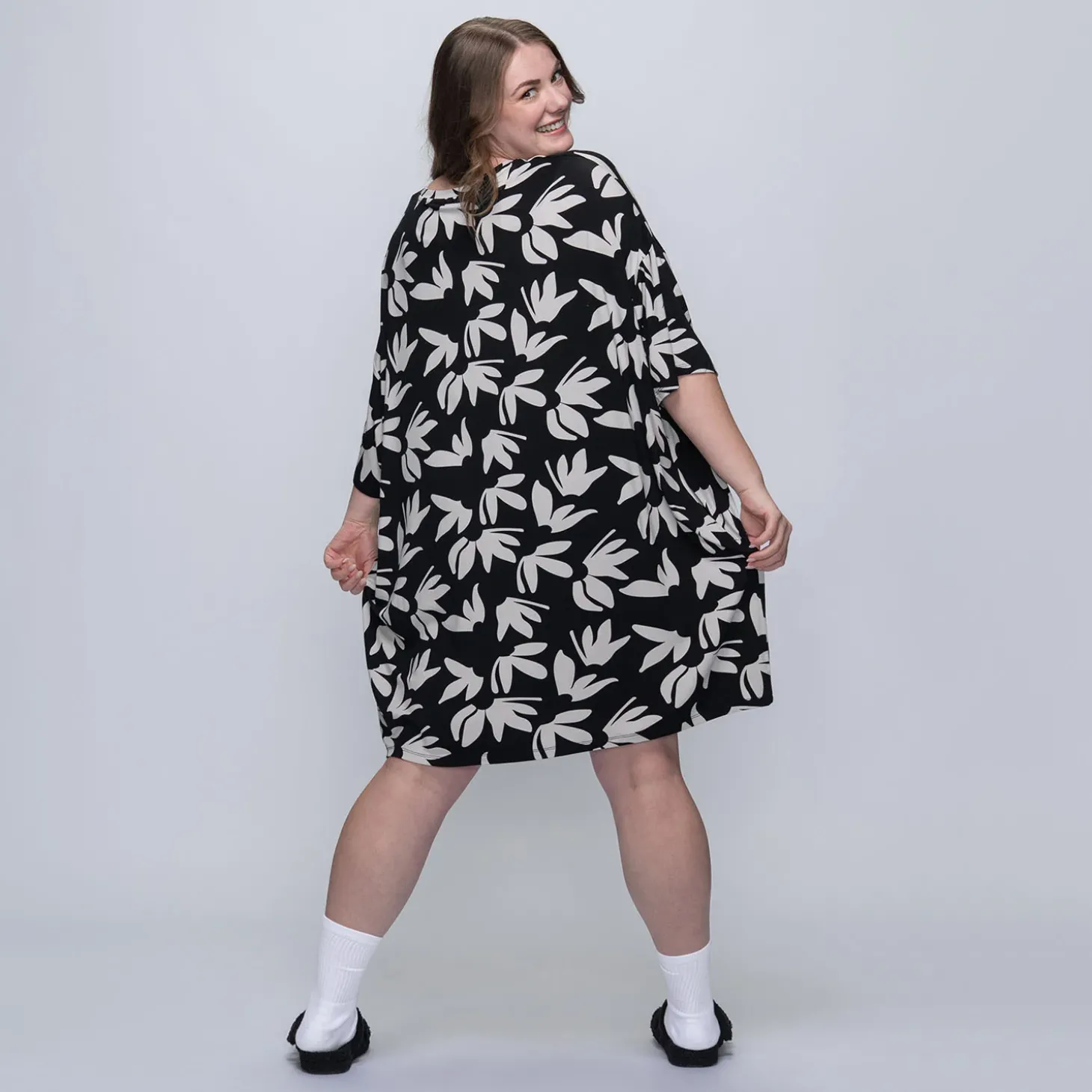 Black Floral Sleep Tee Nightie