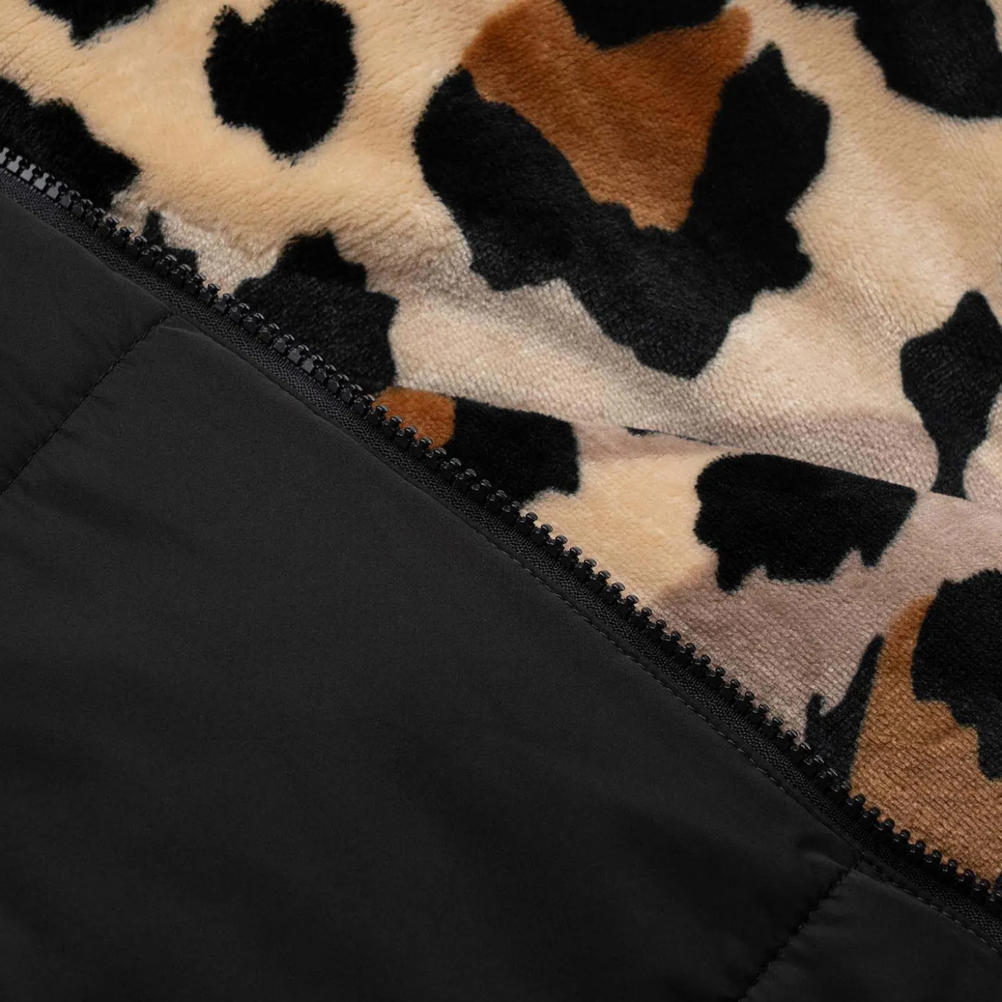 Black/Leopard Puffer Jacket