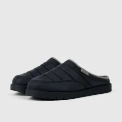 Black Puffer Slip On Shoes