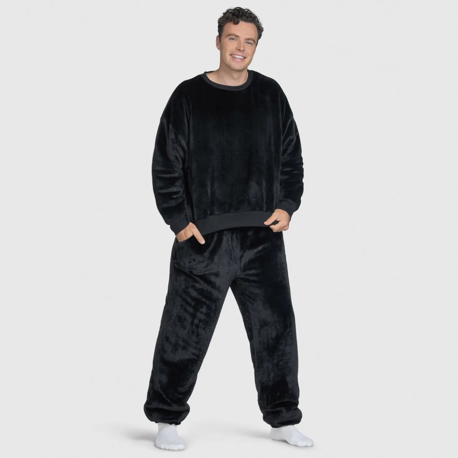 Black Sherpa Cuffed Pant