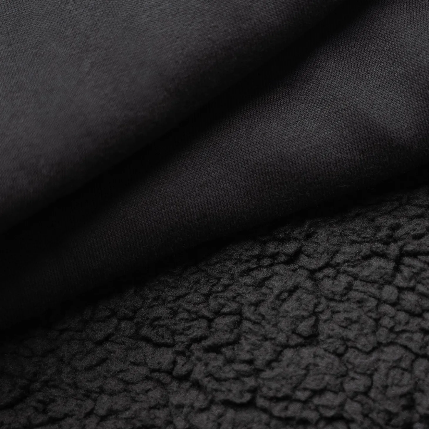 Black Sherpa Lined Fleece Hoodie