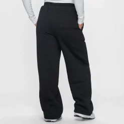 Black Sherpa Lined Wide Leg Trackpant