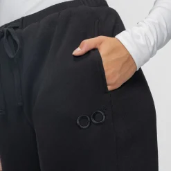 Black Sherpa Lined Wide Leg Trackpant