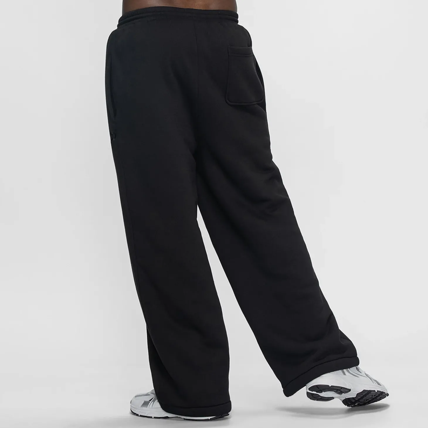 Black Sherpa Lined Wide Leg Trackpant
