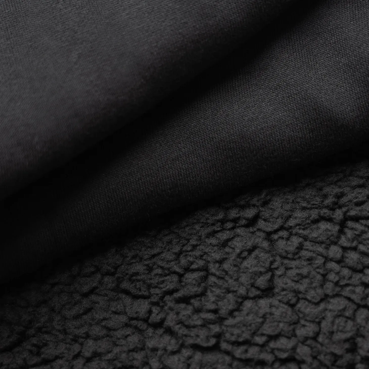 Black Sherpa Lined Wide Leg Trackpant