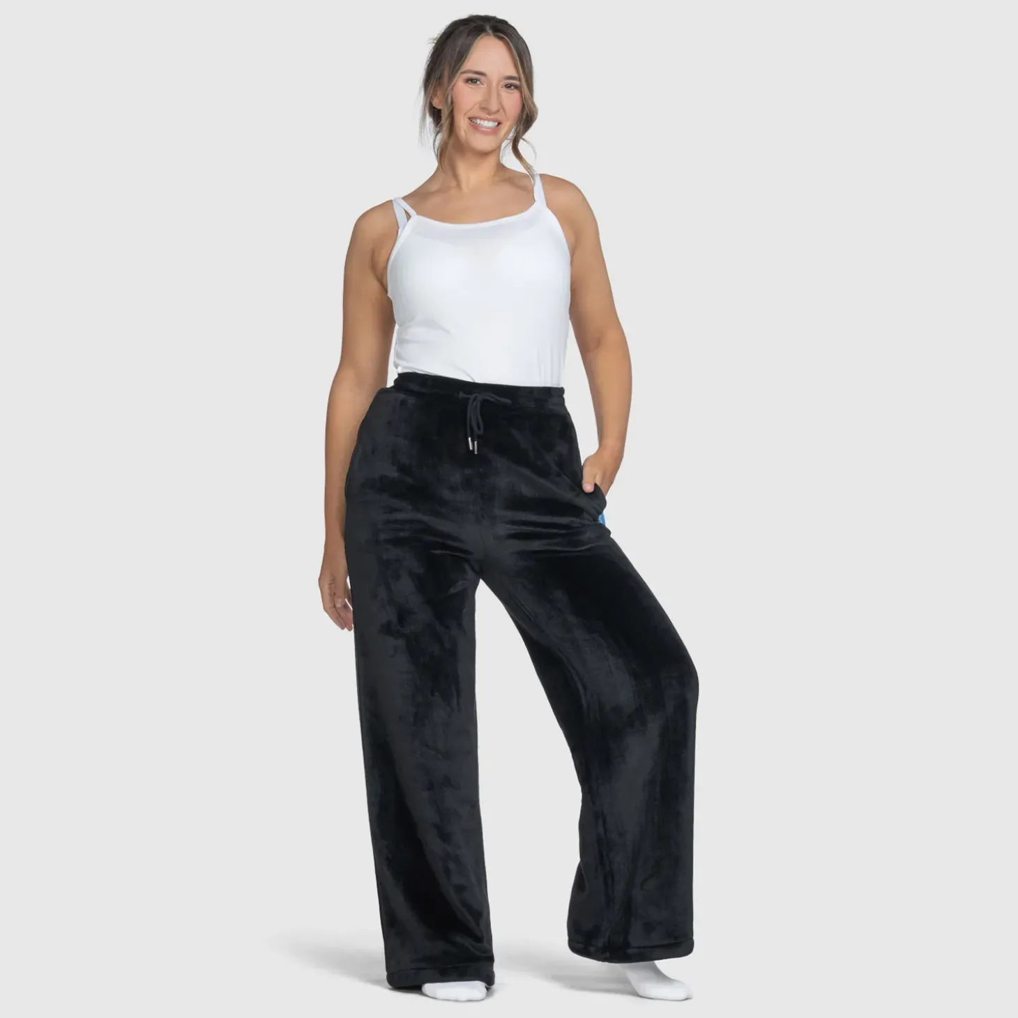 Black Sherpa Wide Leg Pant
