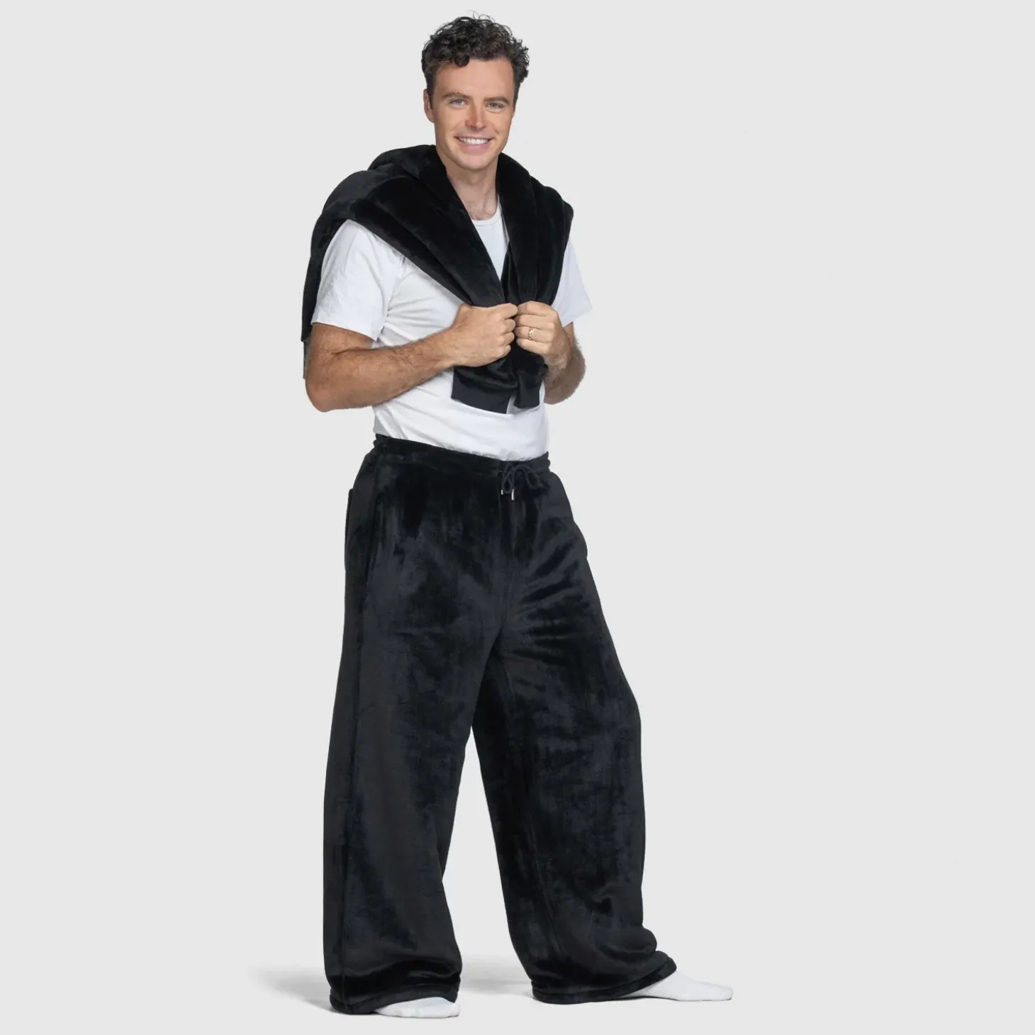 Black Sherpa Wide Leg Pant