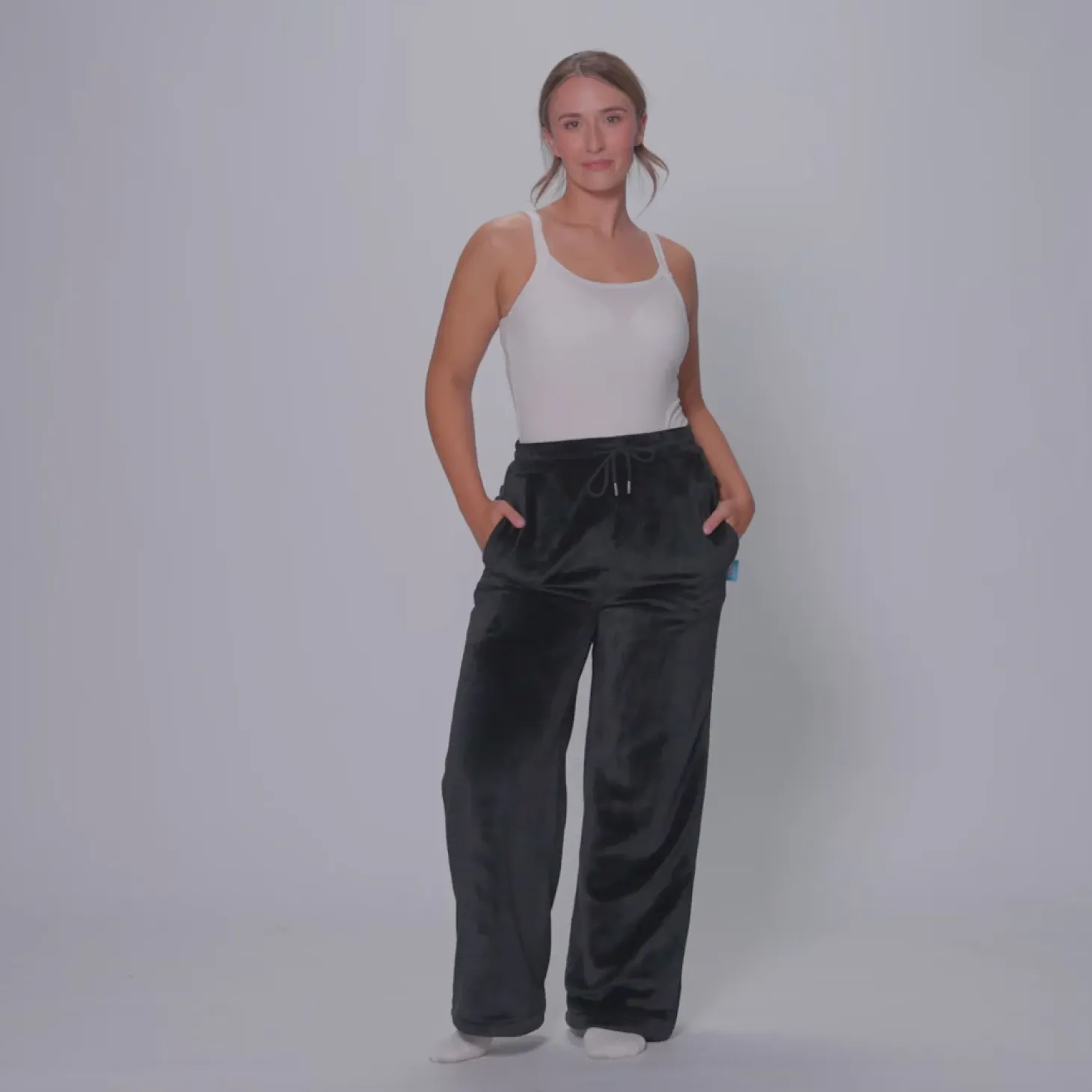 Black Sherpa Wide Leg Pant