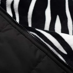 Black/Zebra Long Puffer Jacket