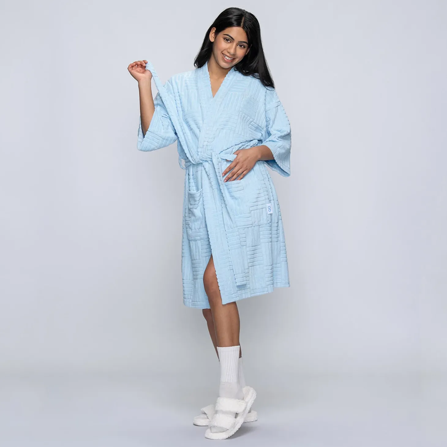 Blue Line Geo Summer Dressing Gown