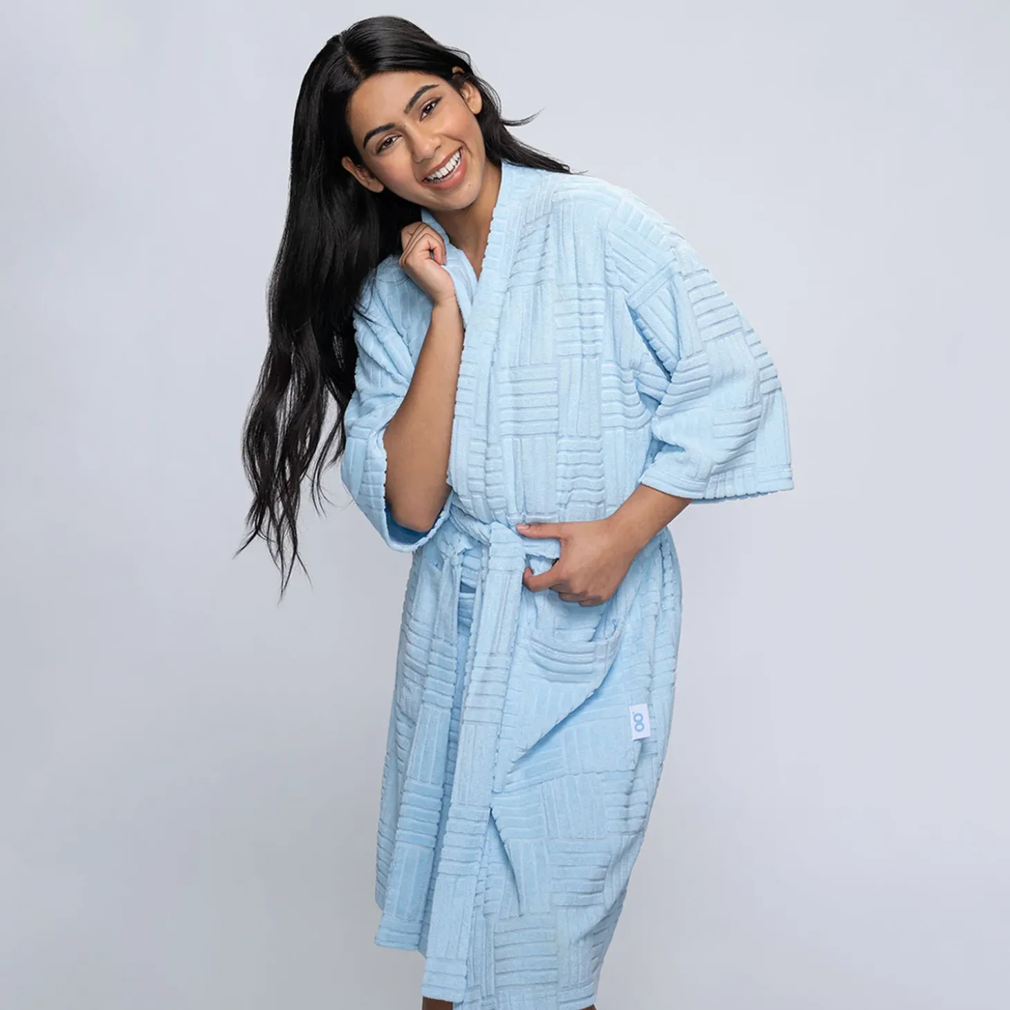 Blue Line Geo Summer Dressing Gown