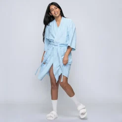 Blue Line Geo Summer Dressing Gown