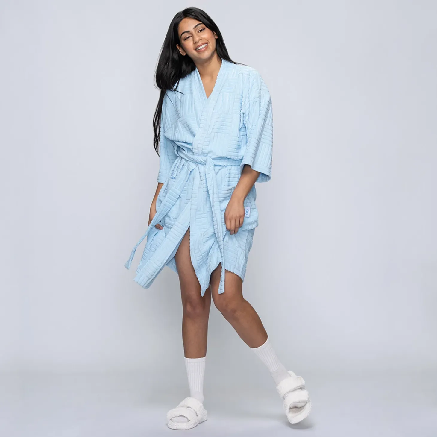 Blue Line Geo Summer Dressing Gown