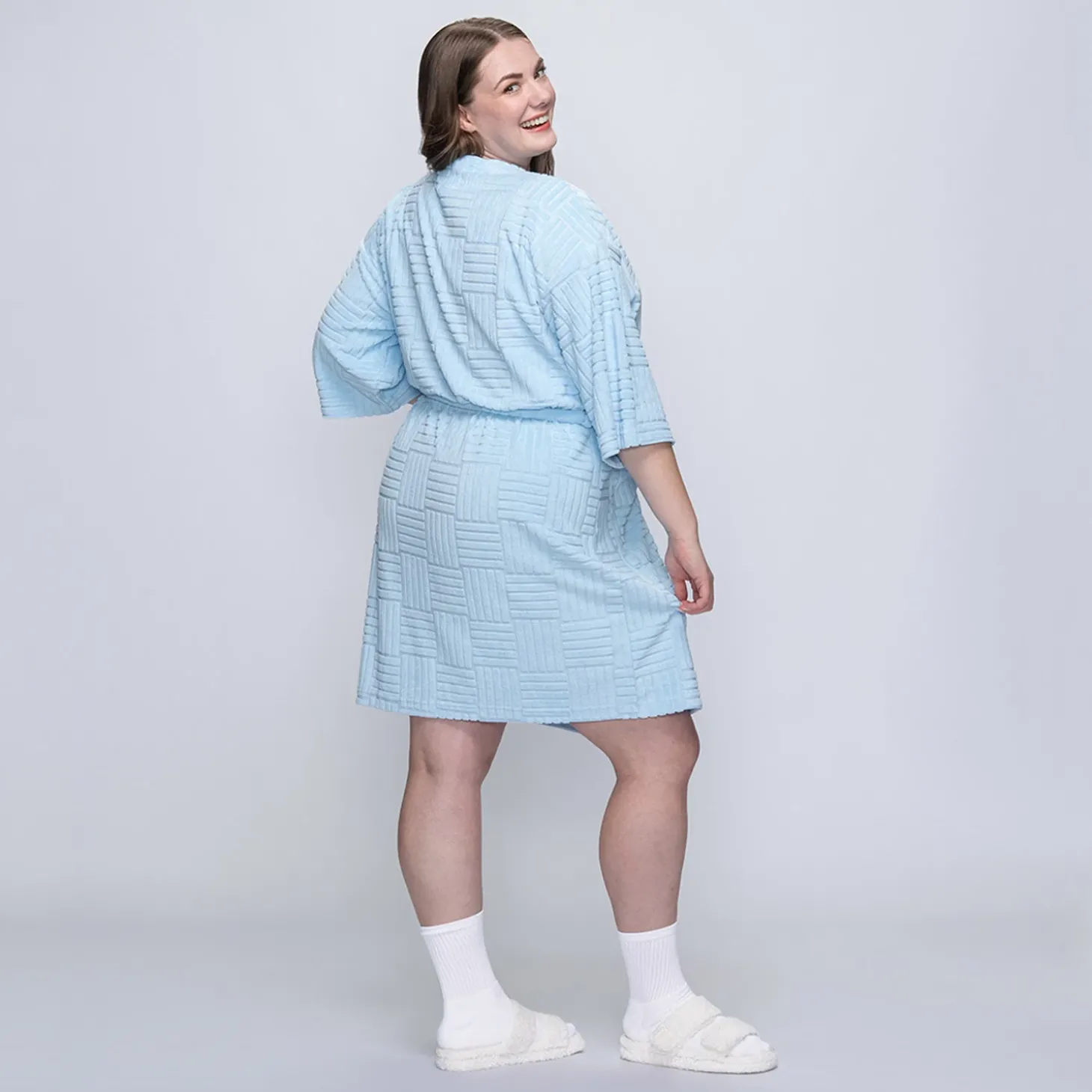 Blue Line Geo Summer Dressing Gown