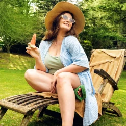 Blue Line Geo Summer Dressing Gown