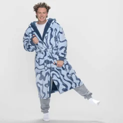 Blue Swirl Sherpa Dressing Gown