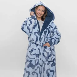 Blue Swirl Sherpa Dressing Gown
