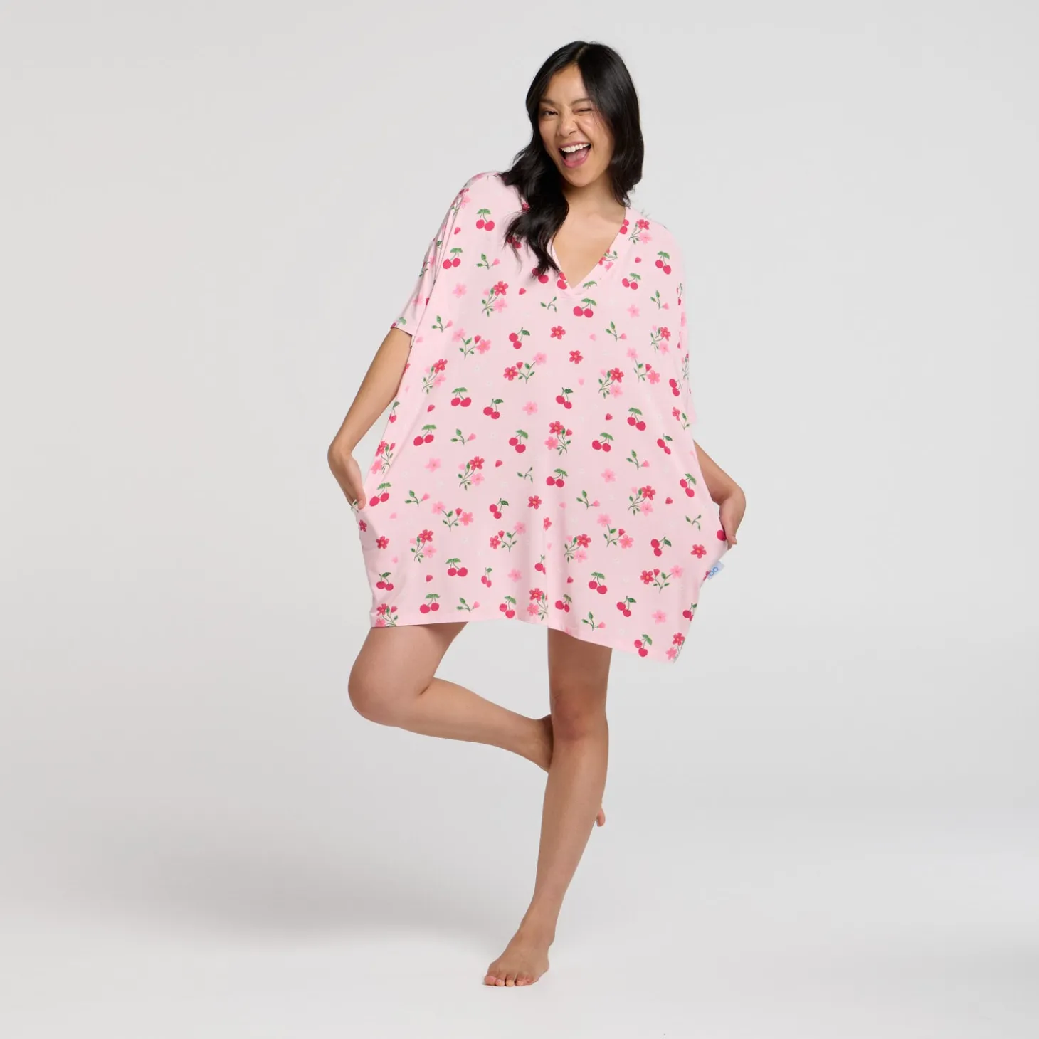 Blush Cherry V-Neck Sleep Tee Nightie