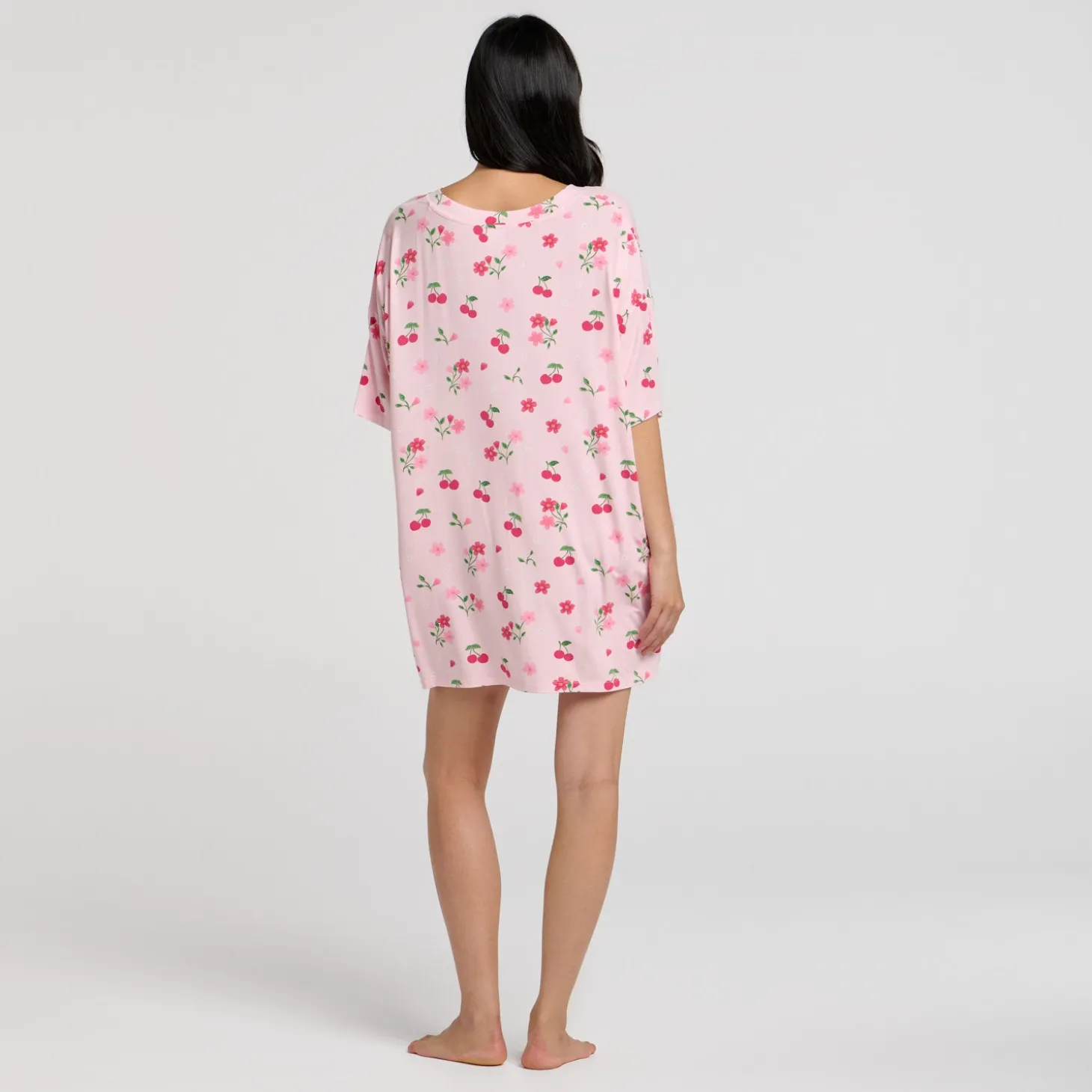 Blush Cherry V-Neck Sleep Tee Nightie