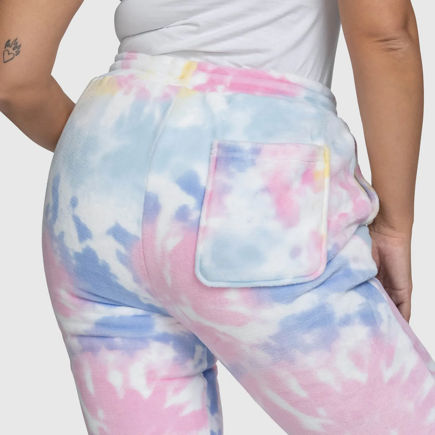 Bright Tie Dye Sherpa Cuffed Pant
