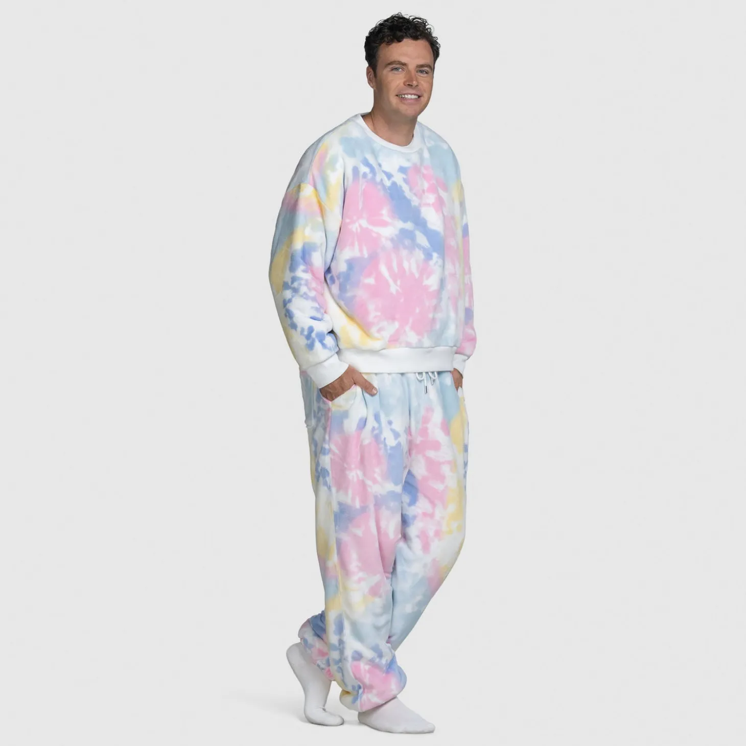 Bright Tie Dye Sherpa Cuffed Pant