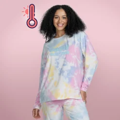 Bright Tie-Dye Warming Long Sleeve PJ Top