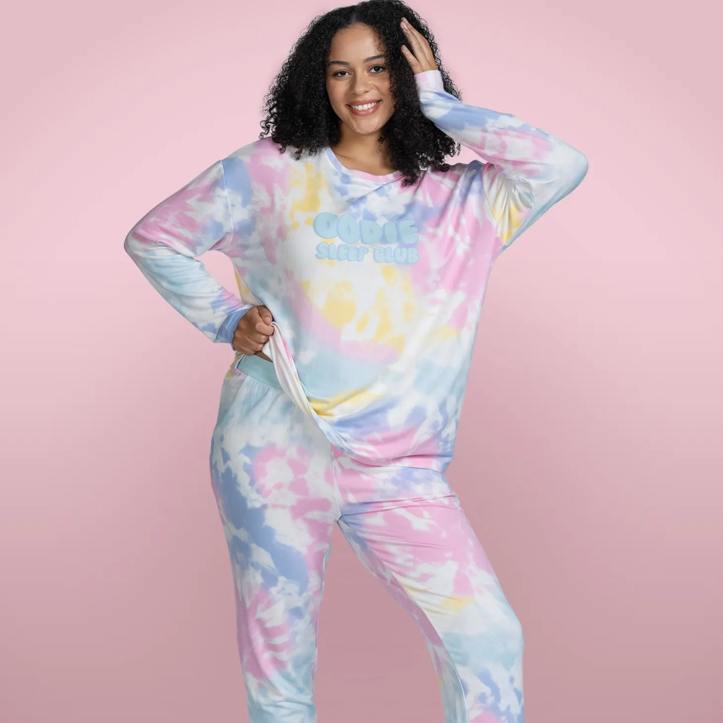 Bright Tie-Dye Warming Long Sleeve PJ Top