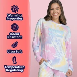Bright Tie-Dye Warming Long Sleeve PJ Top