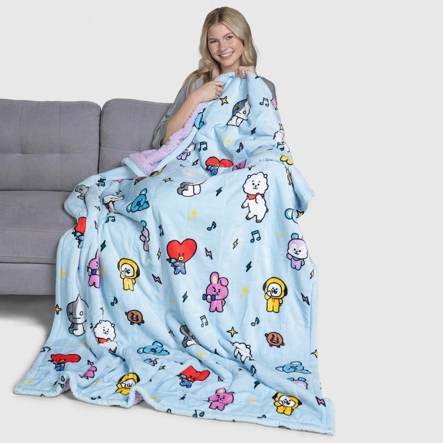BT21 Group Sherpa Blanket Licensed