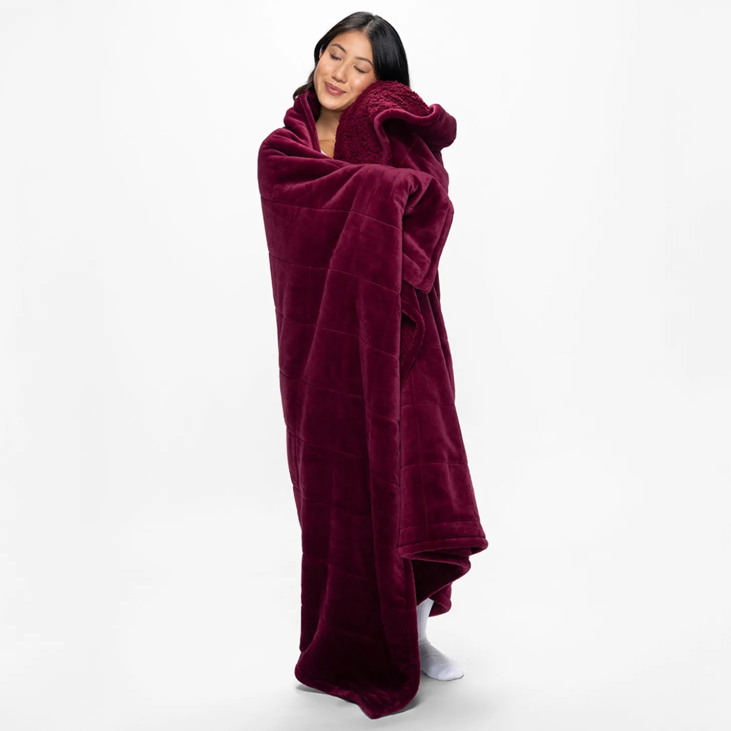 Burgundy Sherpa Blanket