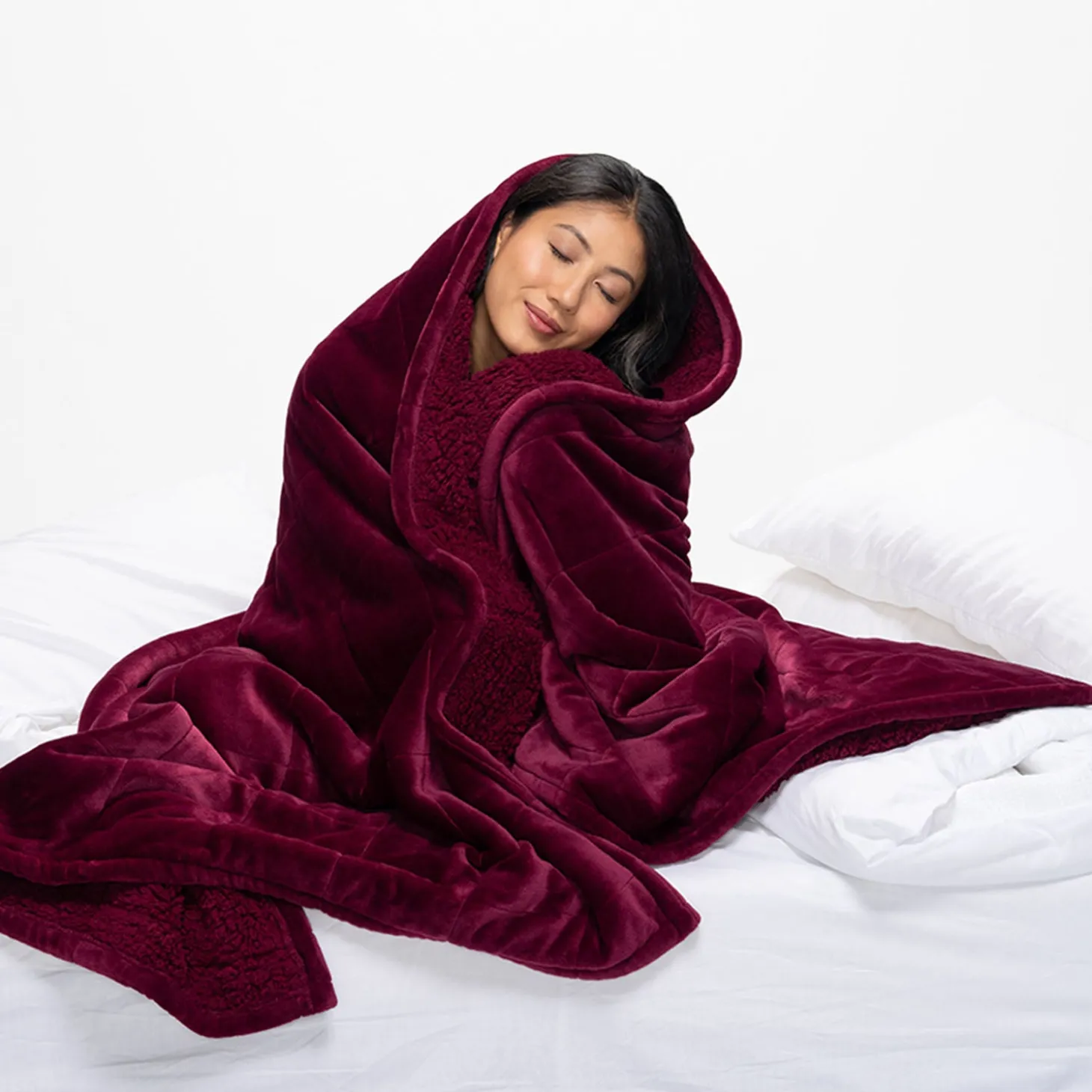 Burgundy Sherpa Blanket