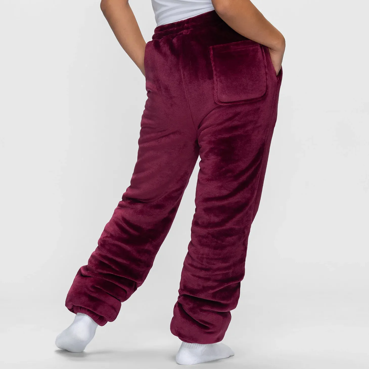 Burgundy Sherpa Cuffed Pant