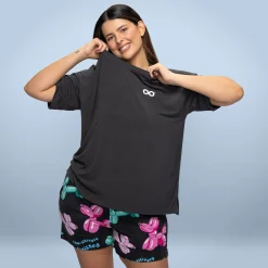 Charcoal Cooling Short Sleeve PJ Top