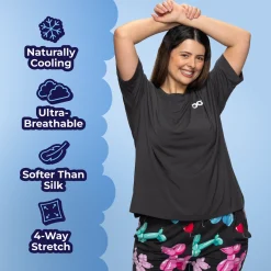 Charcoal Cooling Short Sleeve PJ Top