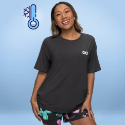 Charcoal Cooling Short Sleeve PJ Top
