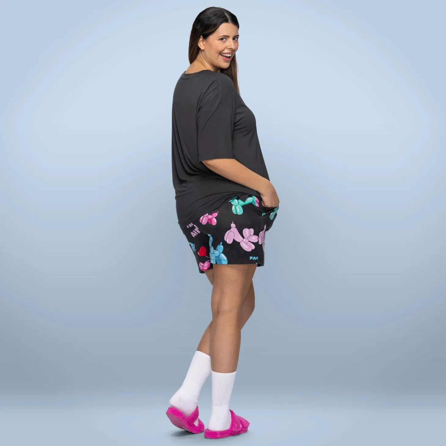 Charcoal Cooling Short Sleeve PJ Top