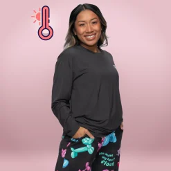 Charcoal Warming Long Sleeve PJ Top