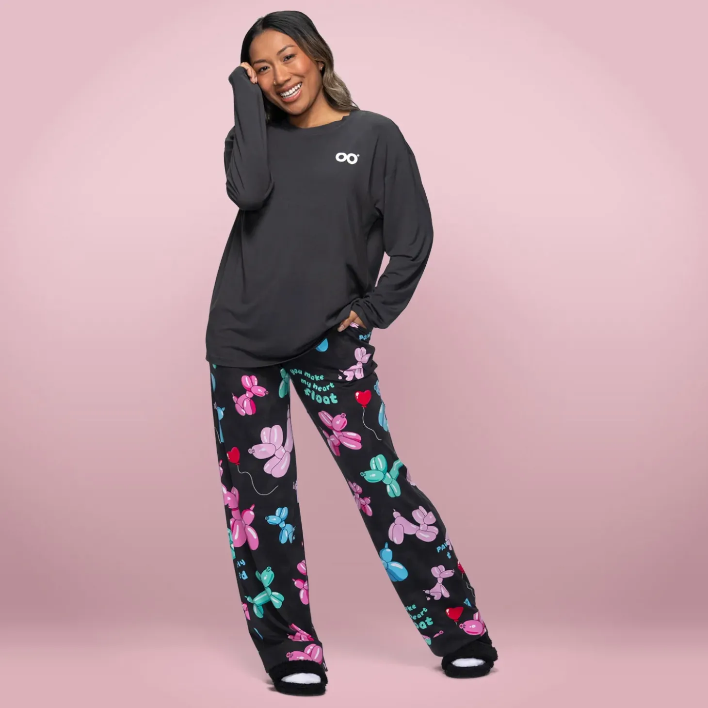 Charcoal Warming Long Sleeve PJ Top