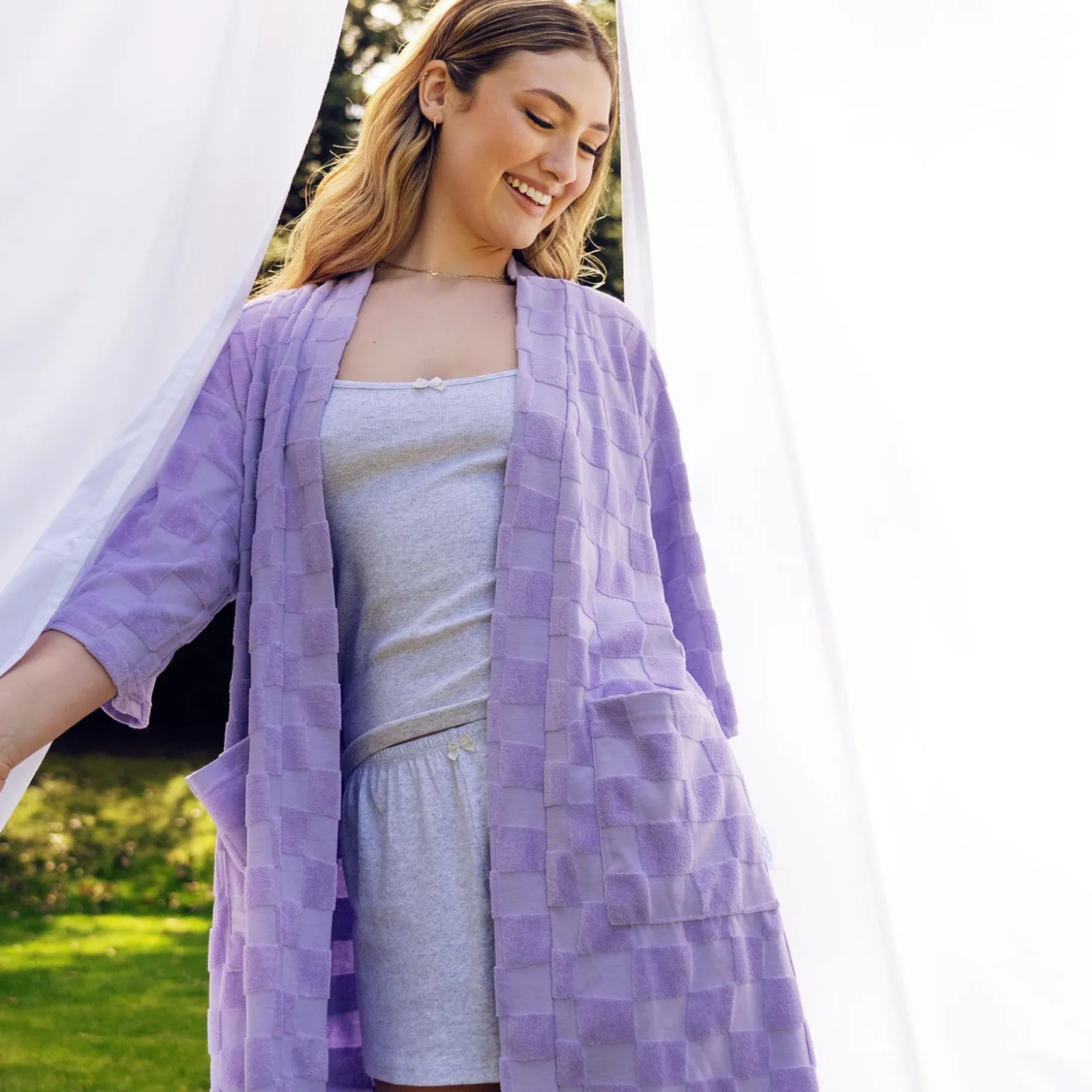 Checker Summer Dressing Gown